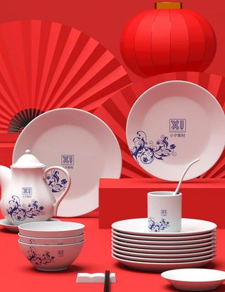 文创餐具vi样机图片