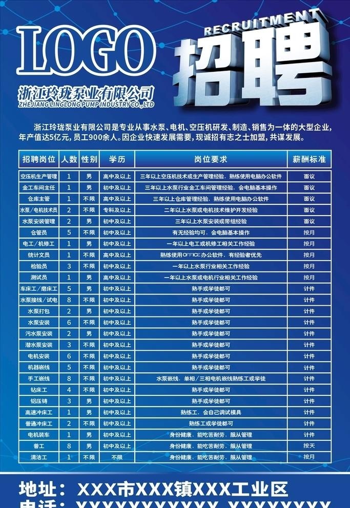 公司企业招聘招工广告图片cdr矢量模版下载