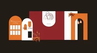 红色婚礼背景图片