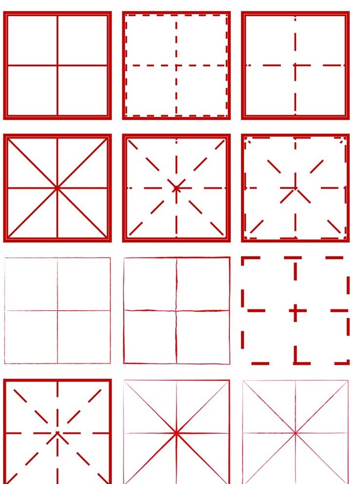 中式花纹底纹米字格田字格图片