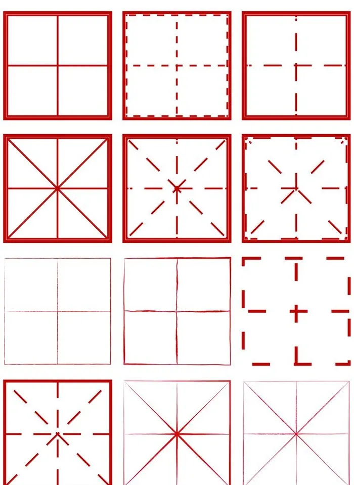 中式花纹底纹米字格田字格图片