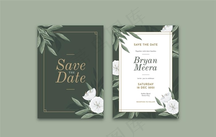 文艺婚礼邀请卡图片