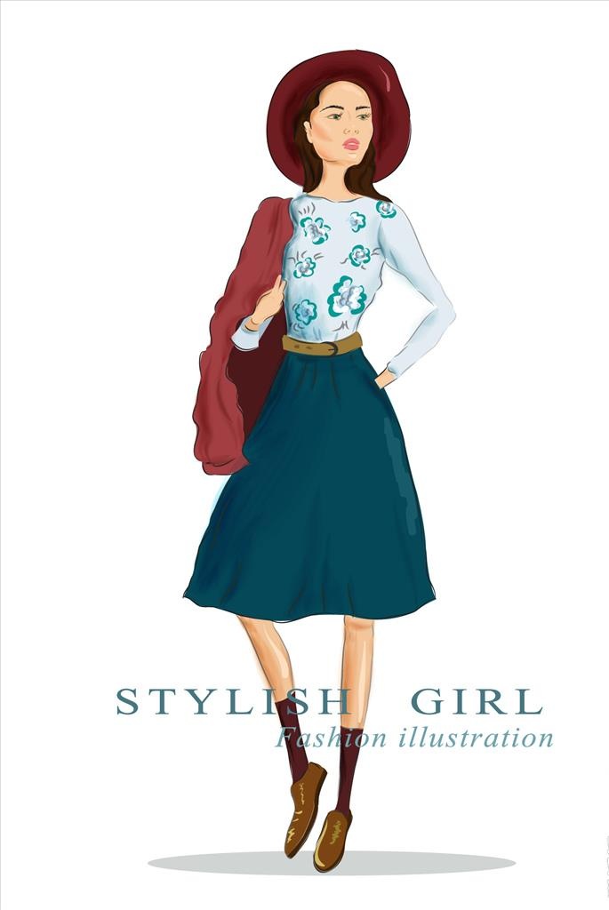 戴帽子女人图片