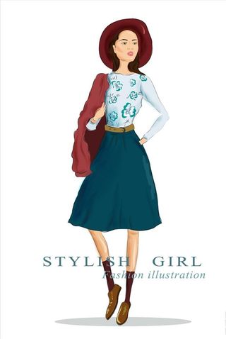 戴帽子女人图片