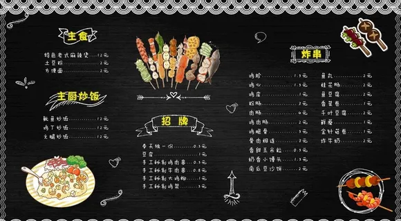 炸串价格表图片