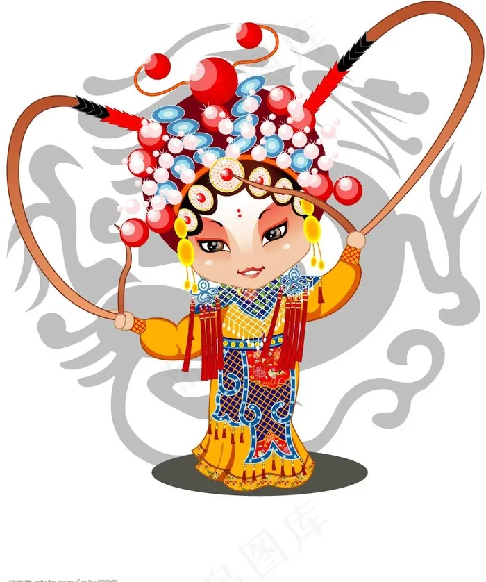 旦（刀马旦）图片ai矢量模版下载