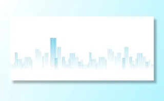 蓝色矢量线条楼群图片