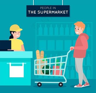 超市购物场景图片