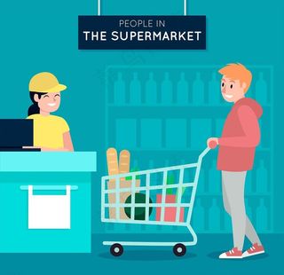 超市购物场景图片