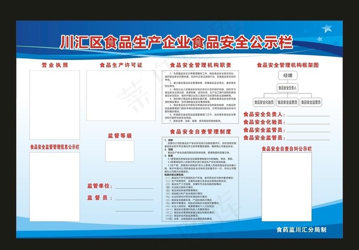 食品信息公示栏图片cdr矢量模版下载