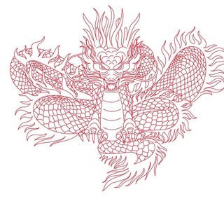 线描 龙图片