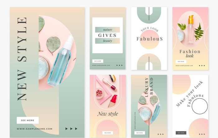 化妆品洗护用品海报矢量图片