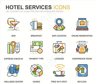 彩色线性图标图片