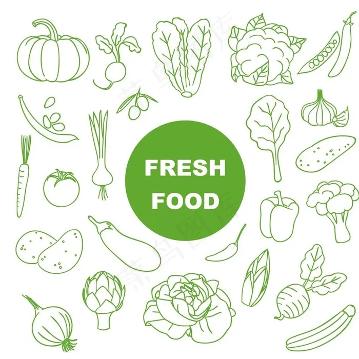 手绘蔬菜图片eps,ai矢量模版下载