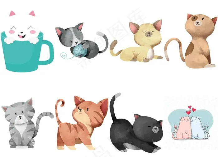 卡通猫图片psd模版下载