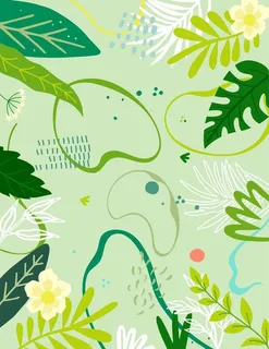 绿色叶子平铺背景图片