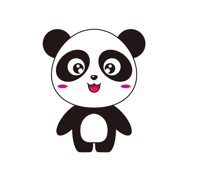 卡通熊猫图片ai矢量模版下载