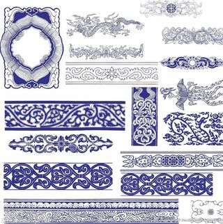 矢量中式花纹花边素材图片