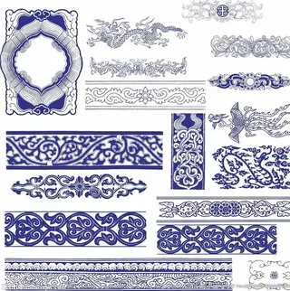 矢量中式花纹花边素材图片
