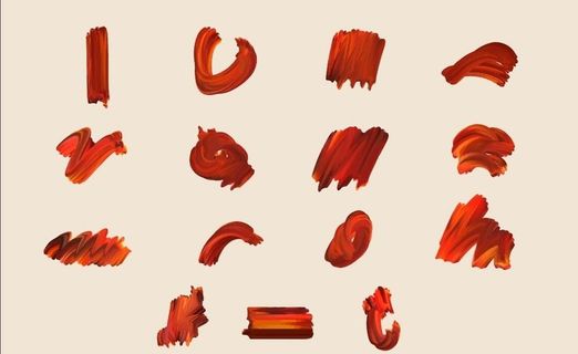 红色笔刷素材图片