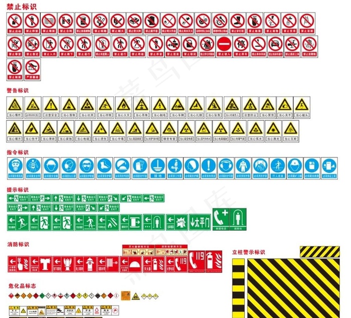 警示标识牌图片cdr矢量模版下载