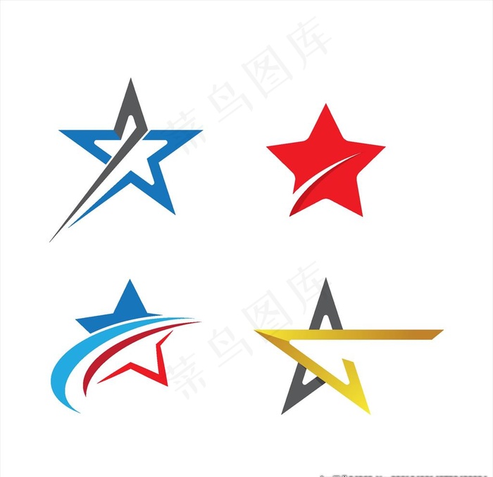 五角星图标图片eps,ai矢量模版下载