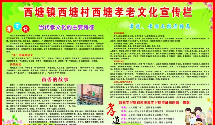 敬老孝老宣传栏板报图片cdr矢量模版下载