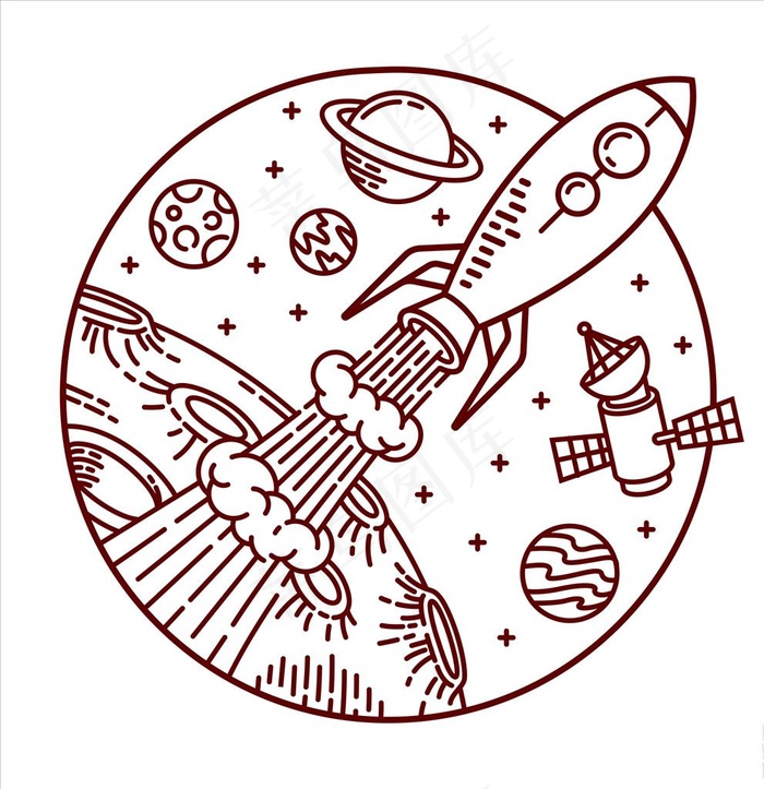 宇宙飞船图片ai矢量模版下载