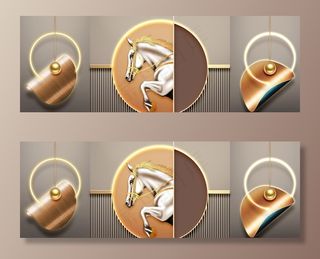 抽象骏马几何图形装饰画图片