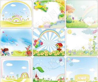 幼儿园学校展板背景图片