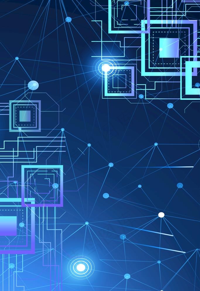 蓝色科技感背景图片