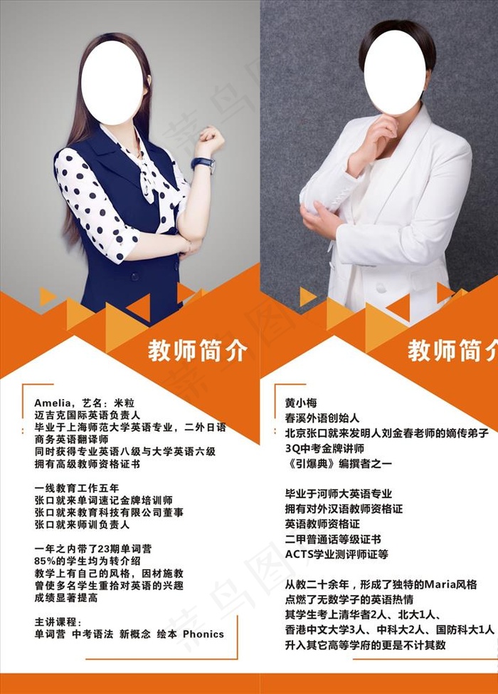 教师简介展架图片cdr矢量模版下载
