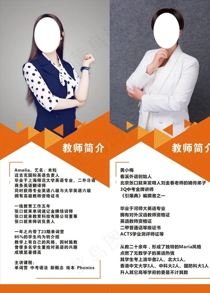 教师简介展架图片cdr矢量模版下载