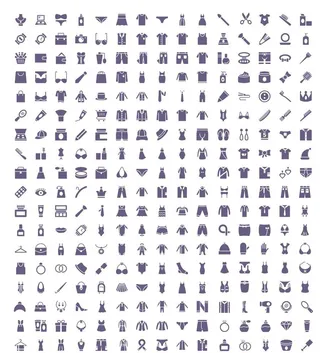 矢量时尚衣服购物配饰图标图片