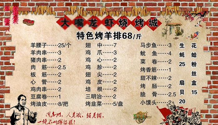 烧烤城价格表图片
