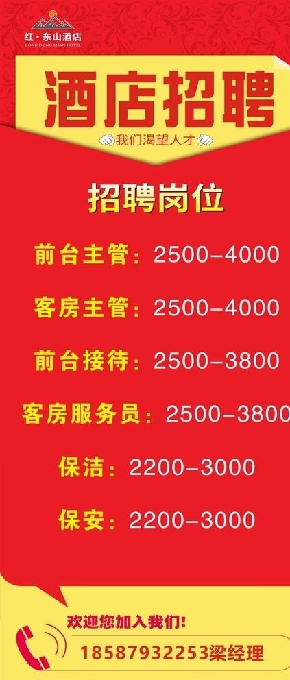 酒店招聘展架图片