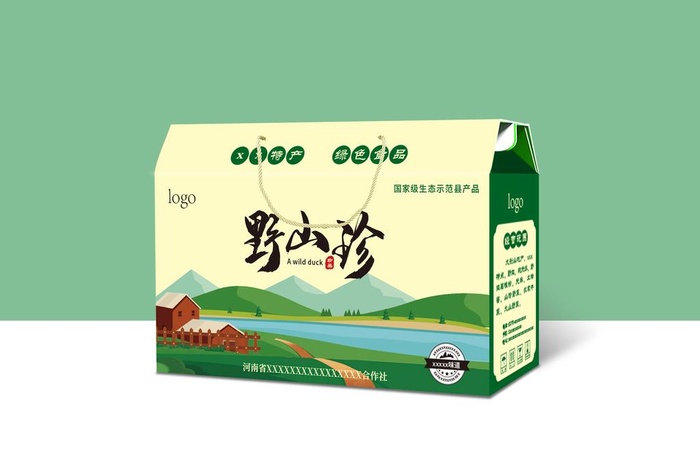 野山珍包装设计展开图图片ai矢量模版下载