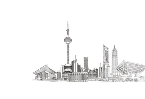 上海线描手绘东方明珠图片 上海线描手绘东方明珠图片