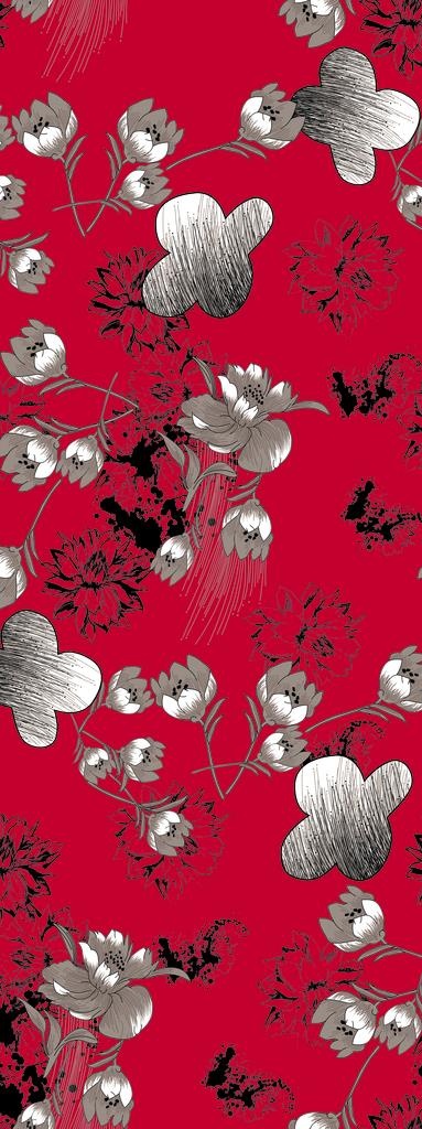 红底黑白花图片