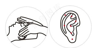 采耳标识 耳穴标识 头疗标识图片