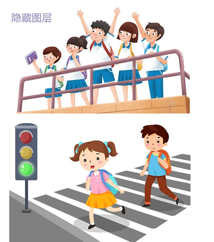 学生卡通素材图片(3543x4134)psd模版下载