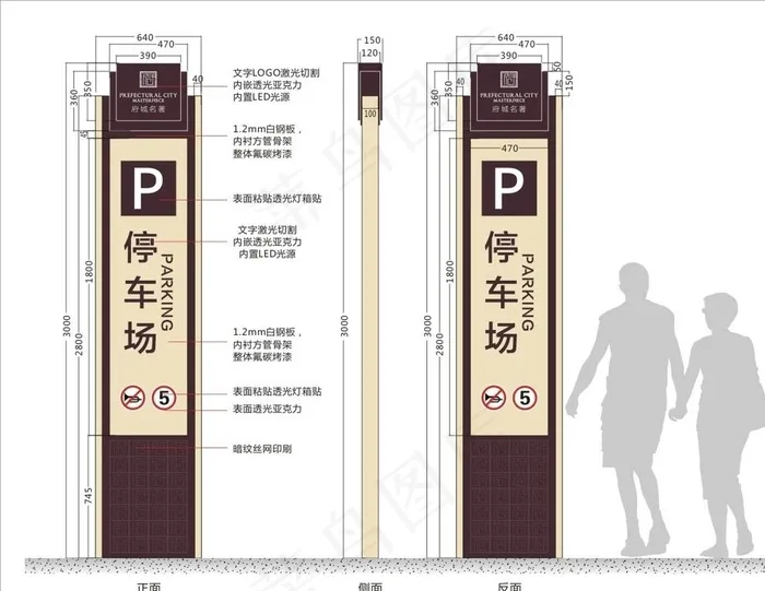停车场导视牌图片cdr矢量模版下载