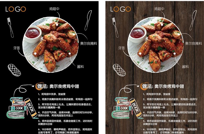 奥尔良烤鸡中翅图片ai矢量模版下载