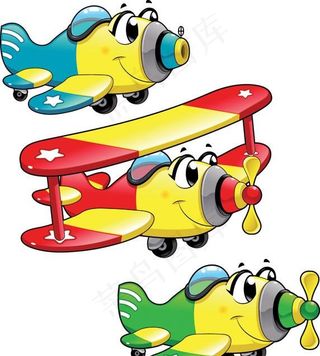 卡通飞机矢量素材图片