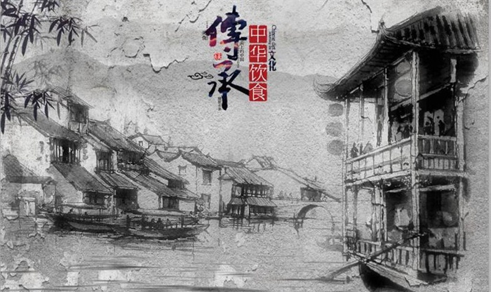 复古怀旧江南民居餐饮背景墙图片(9071X5669(DPI:72))psd模版下载