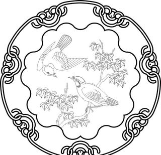 传统古典刺绣花形图案造型矢量图片