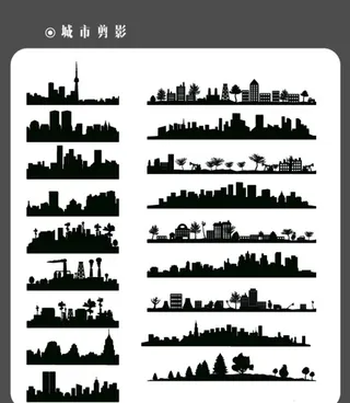 城市剪影素材图片