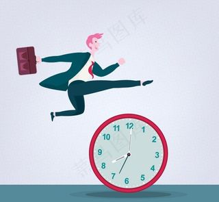 跨过时钟的男子图片