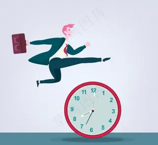 跨过时钟的男子图片