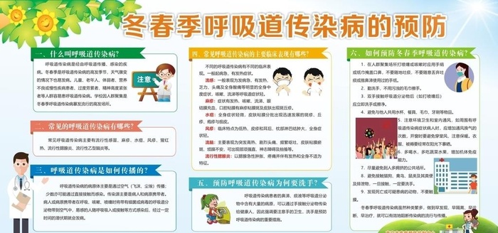 冬春季呼吸道传染病的预防图片cdr矢量模版下载